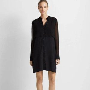 Club Monaco Bruksyde Silk Overlay Button Down Shirt Dress